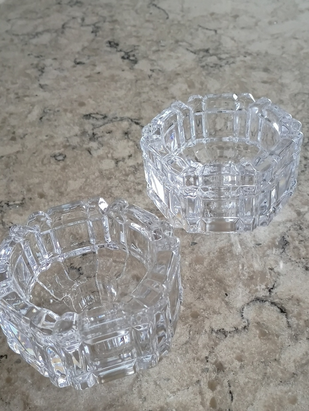 Faceted Crystal Candle Holders